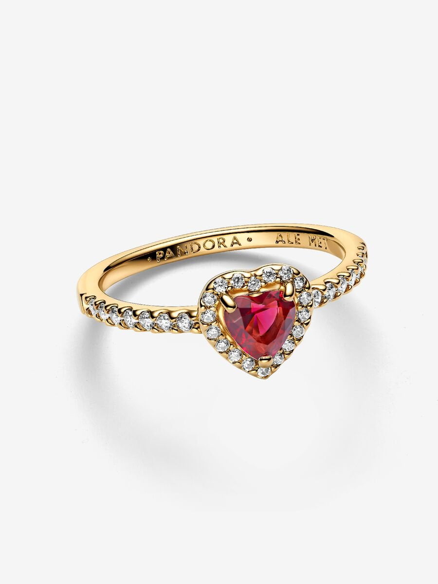 Pandora Elevated Heart Ring 14k gold plating Red (5)