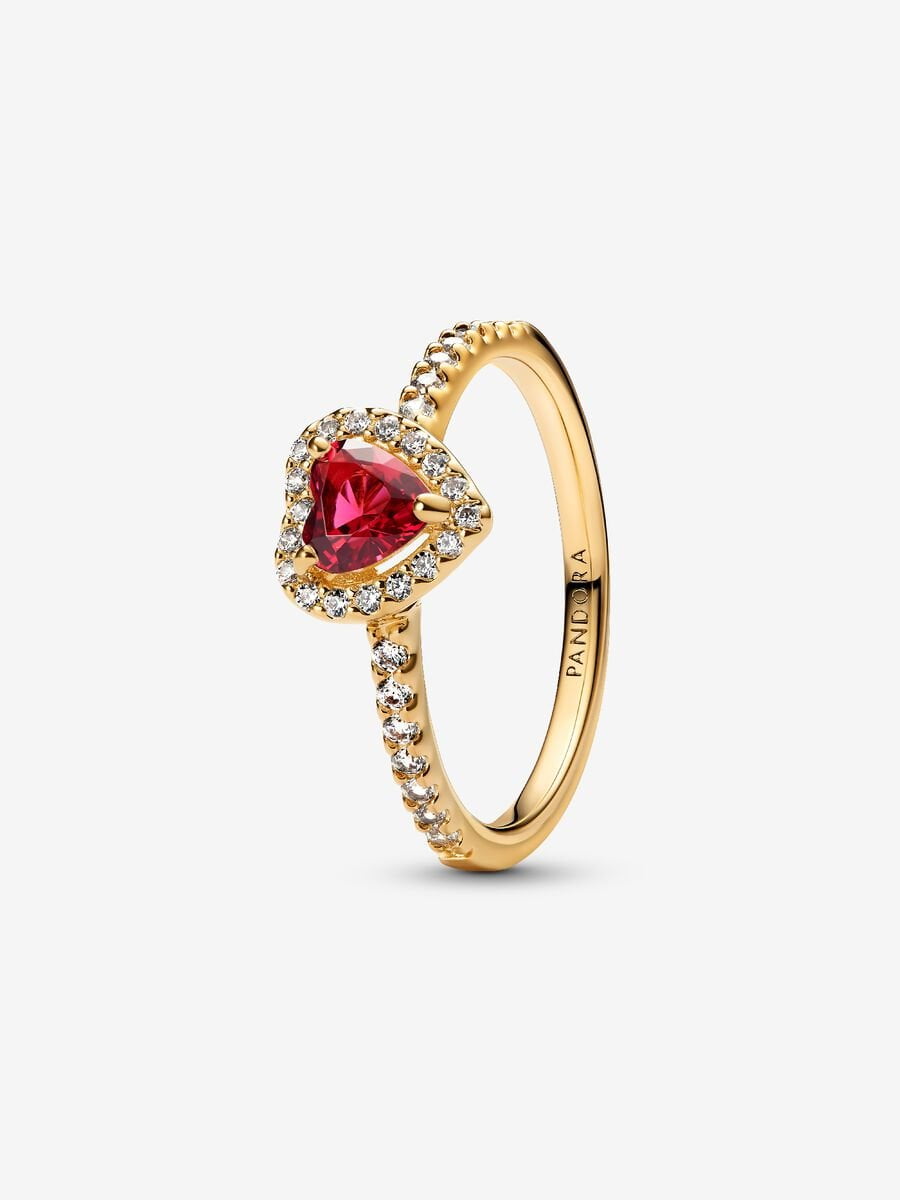 Pandora Elevated Heart Ring 14k gold plating Red (5)