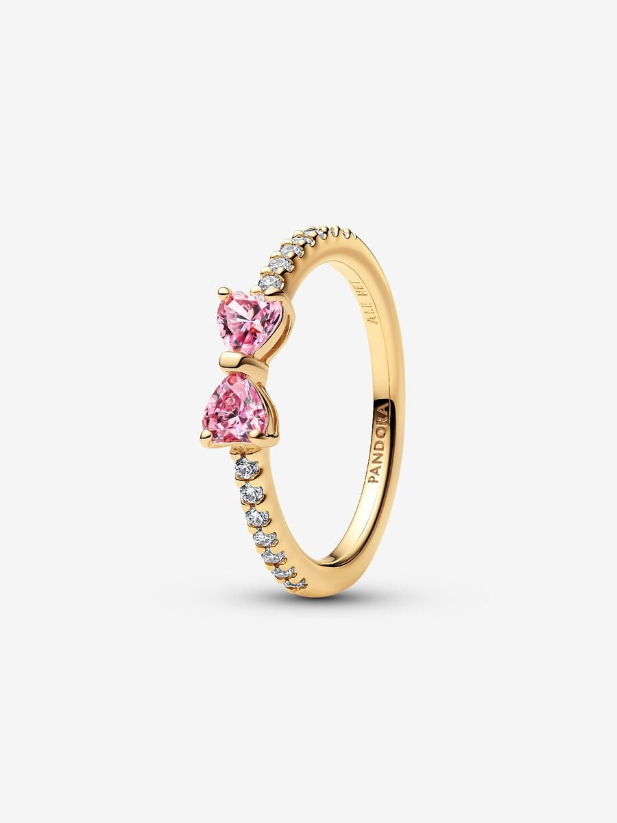 Pandora Sparkling Pink Bow Ring 14k gold plating (5)